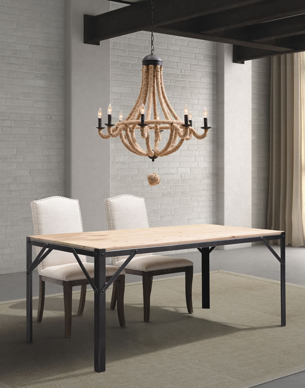 Celestine Twine and Metal Chandelier - Discontinued - Image 2