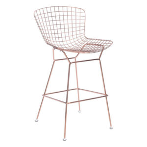 Rose Gold Wire Bar Chair, Set of Two