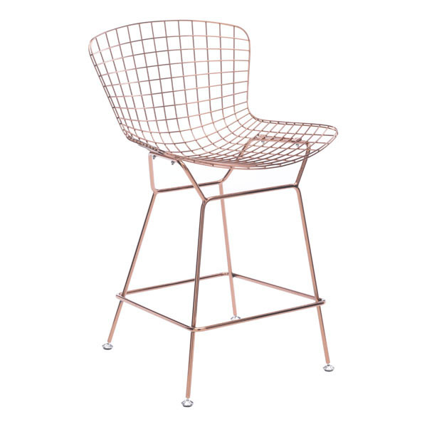 Rose Gold Wire Counter Chair, Set of Two