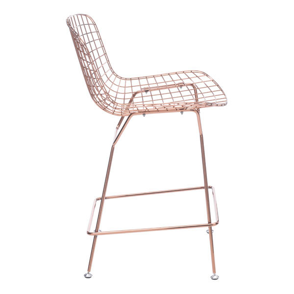 Rose Gold Wire Counter Chair, Set of Two - Image 4