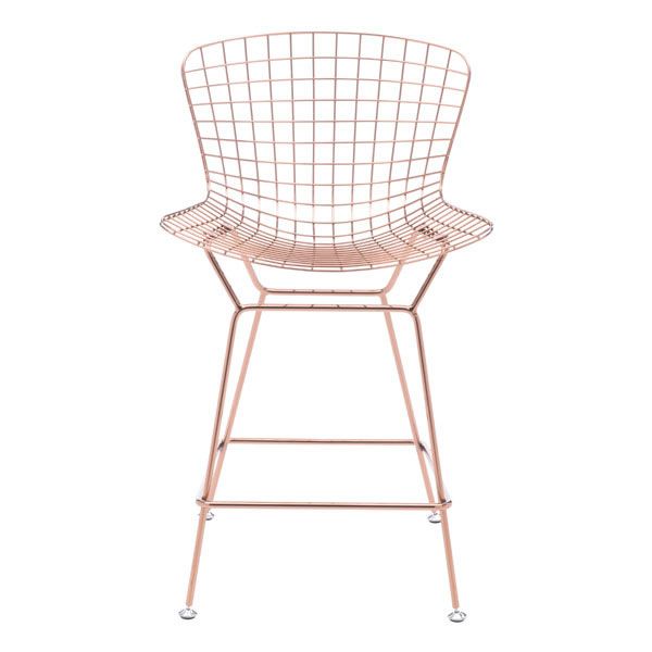 Rose Gold Wire Counter Chair, Set of Two - Image 3