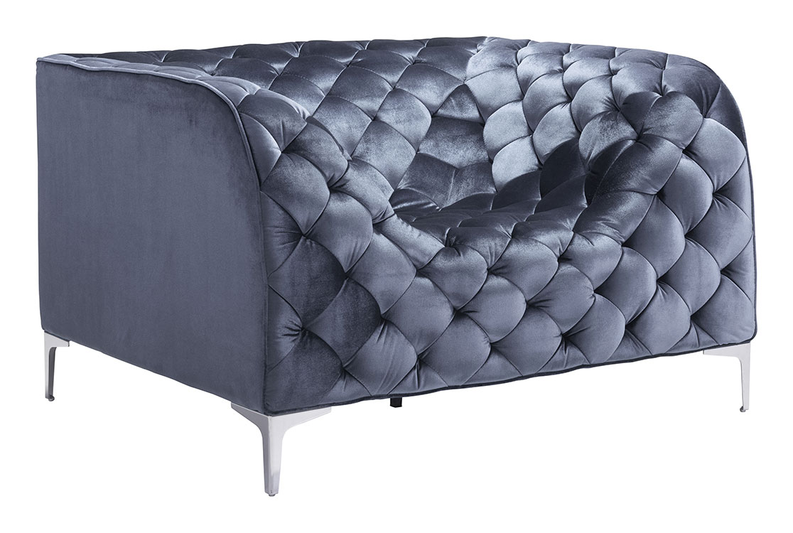 Gray Velvet Providence Arm Chair