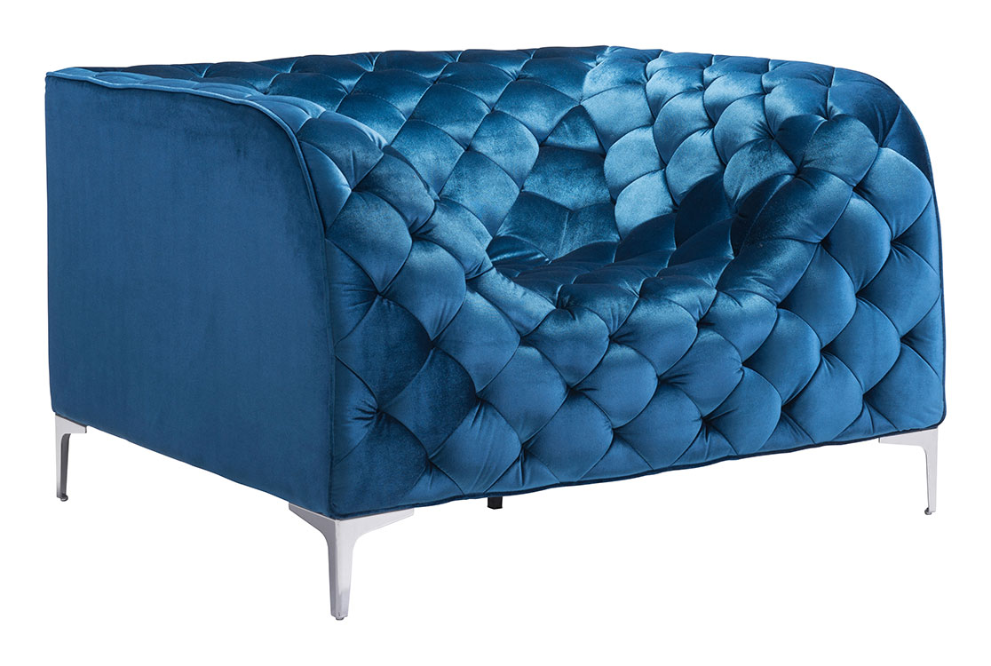 Neon Blue Velvet Providence Arm Chair