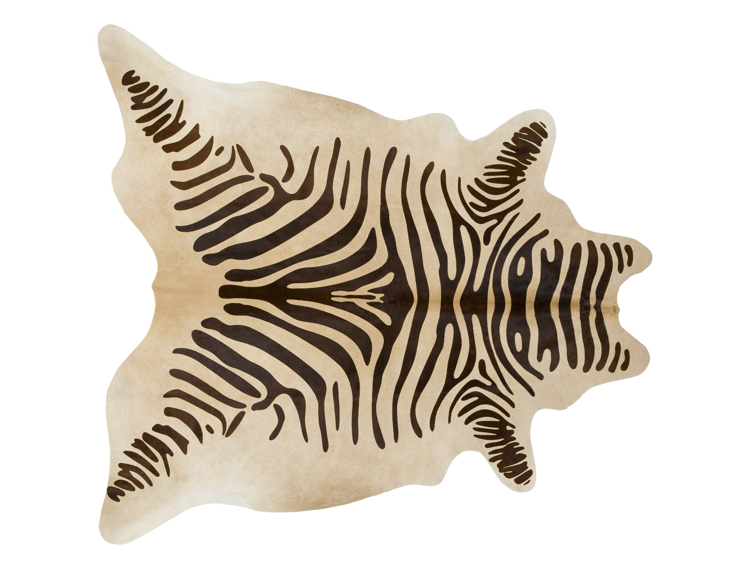 Brown Zebra Cowhide Stencil on Beige - Discontinued - Image 3
