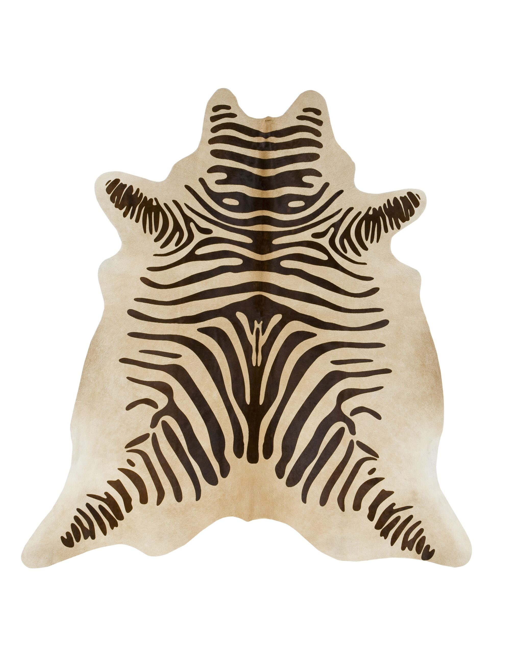 Brown Zebra Cowhide Stencil on Beige - Discontinued