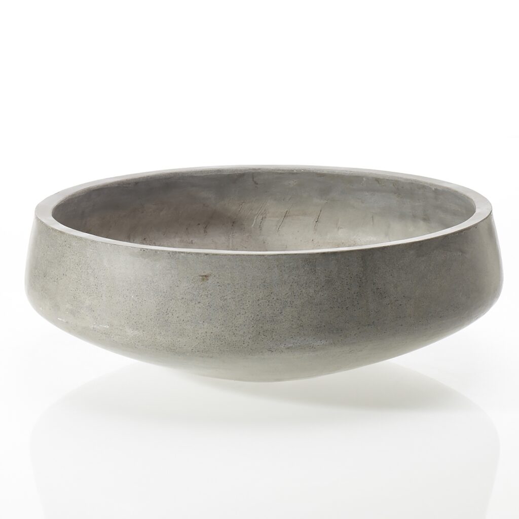 Newport Concrete Low Bowl Planter