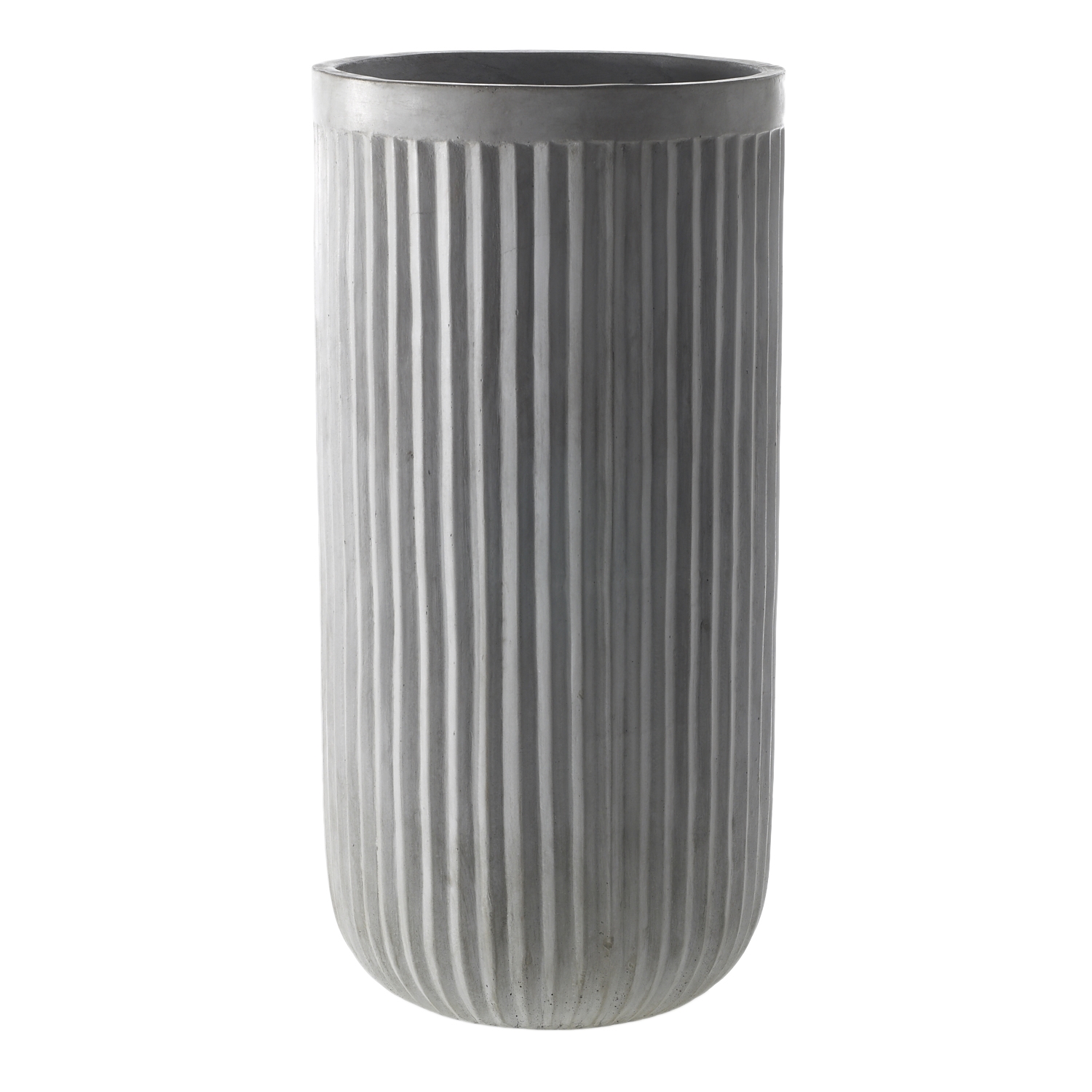 Oakland White Fluted Concrete Planter Extra Large