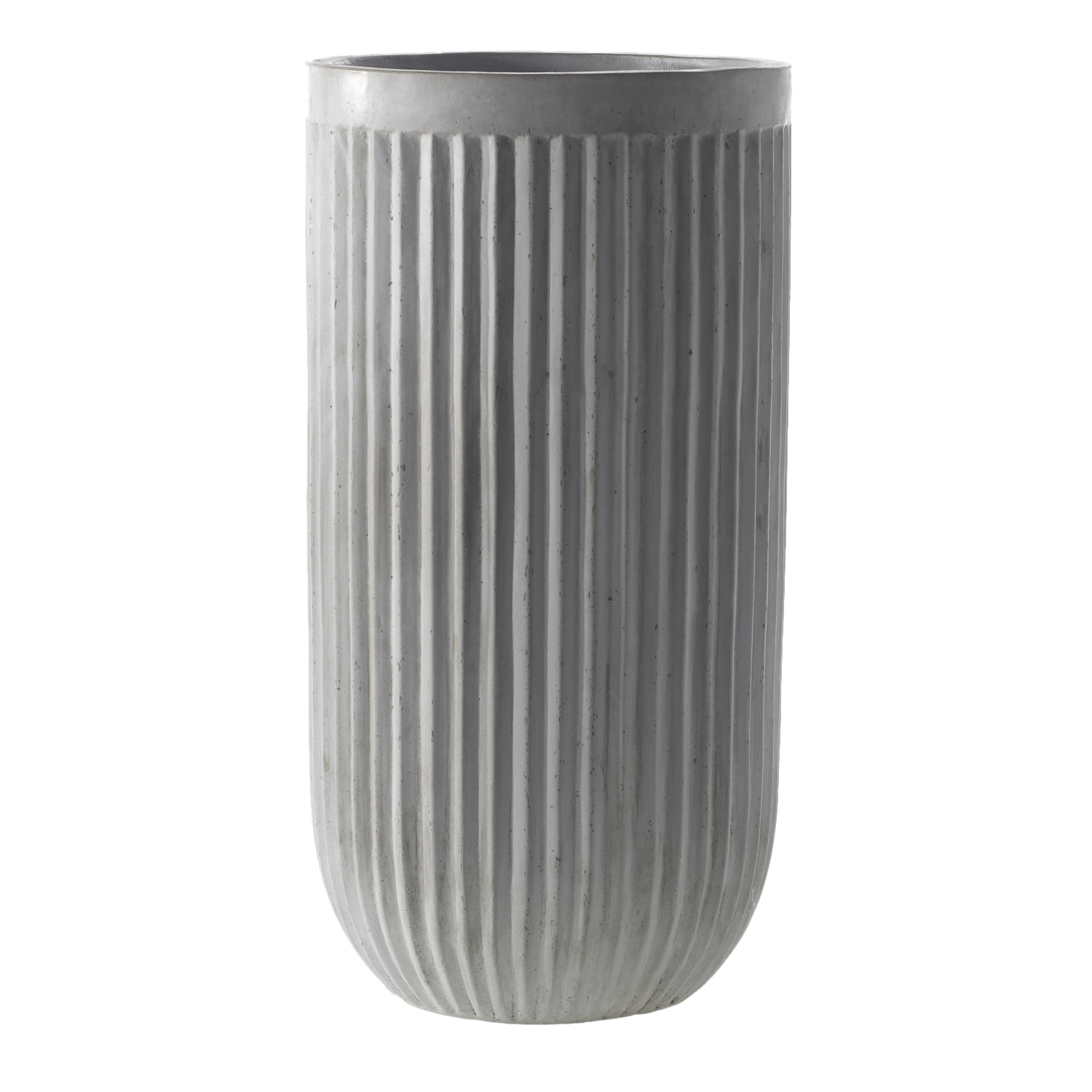 Oakland White Fluted Concrete Planter
