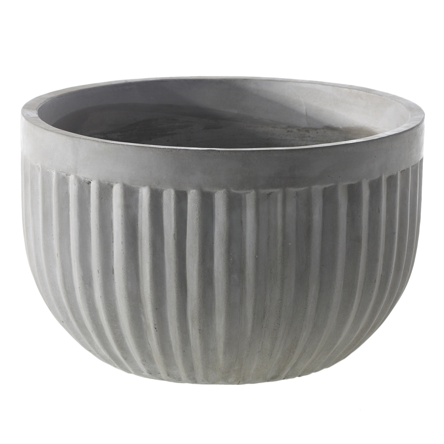Oakland White Fluted Concrete Planter