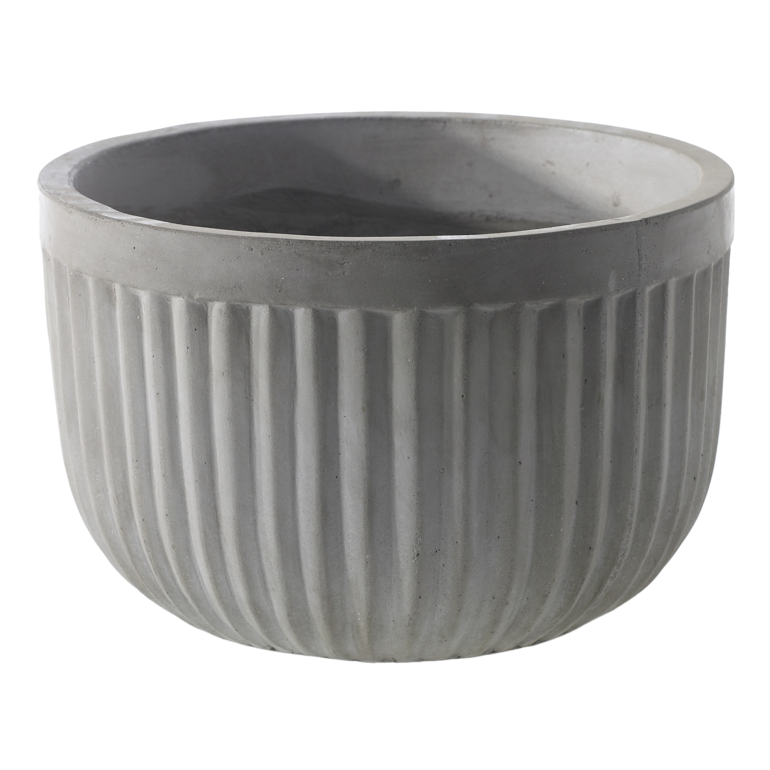 Oakland White Fluted Concrete Planter