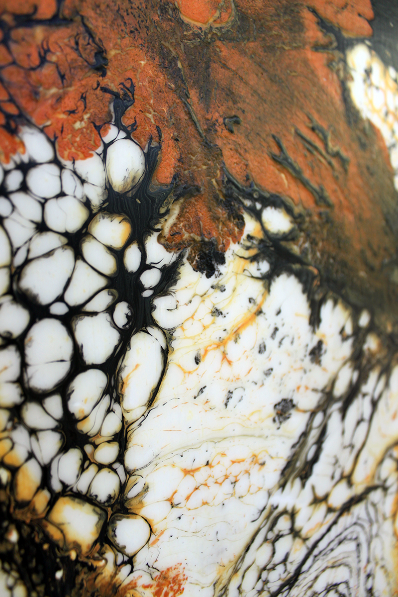 Orange Untitled Modern Abstract Art - Sold - Image 4