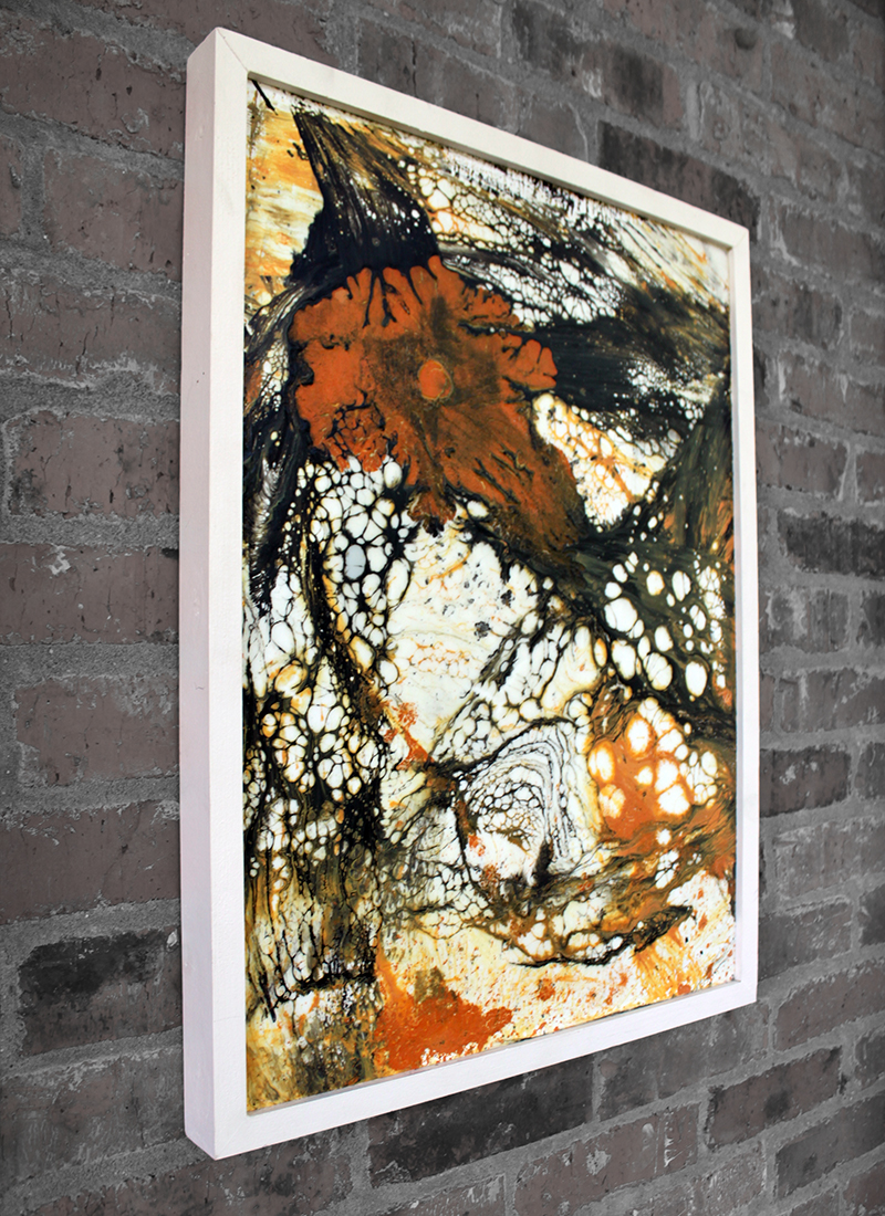 Orange Untitled Modern Abstract Art - Sold - Image 2