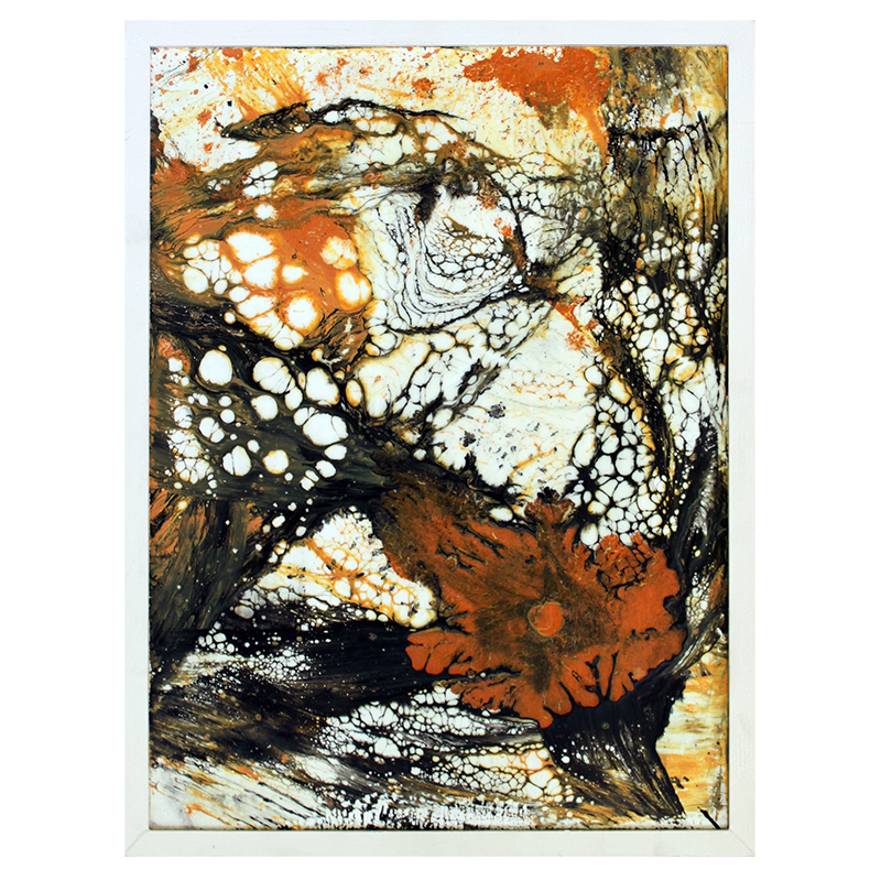 Orange Untitled Modern Abstract Art - Sold