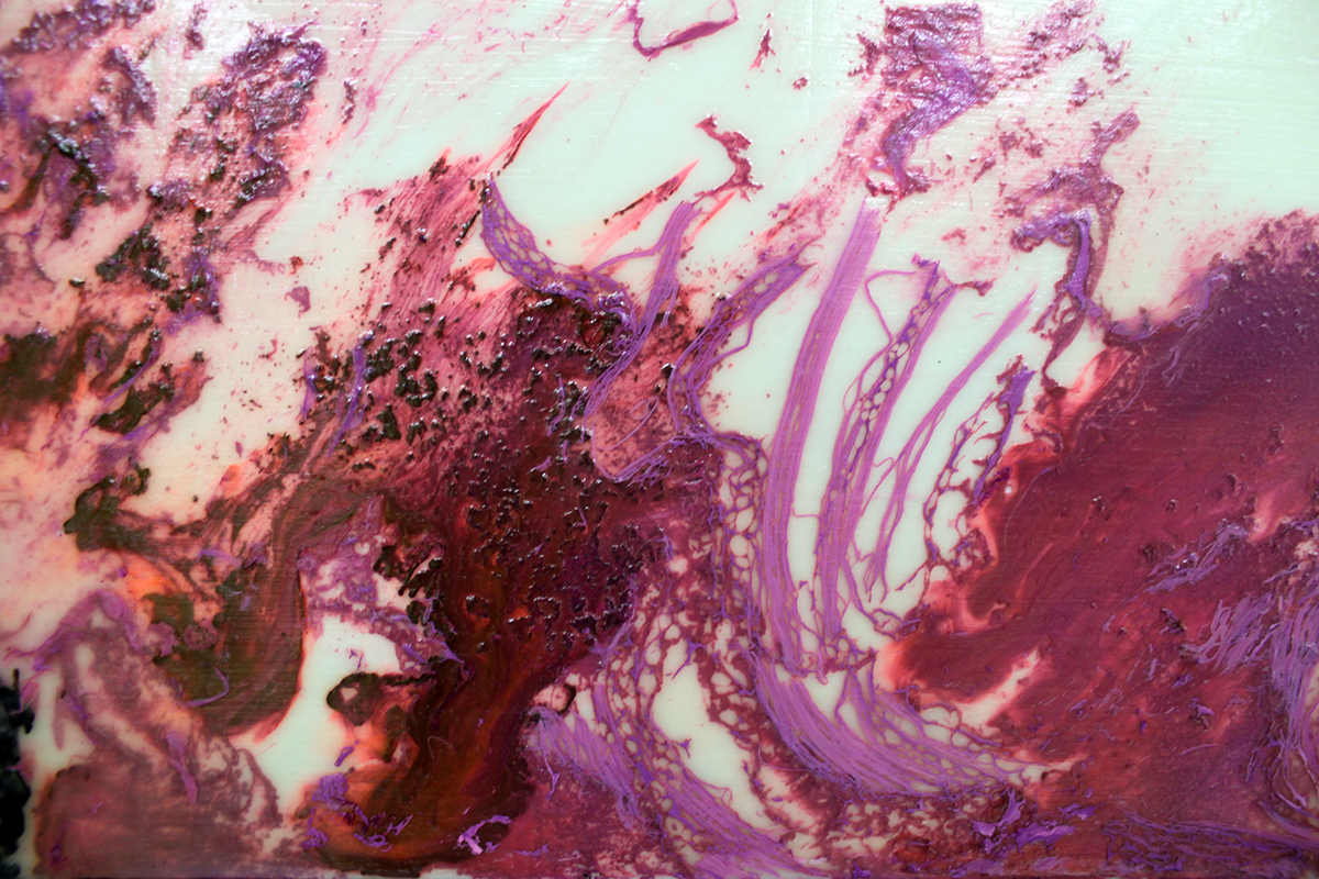 Orchid Triptych: Untitled Modern Abstract Art V - Sold - Image 3