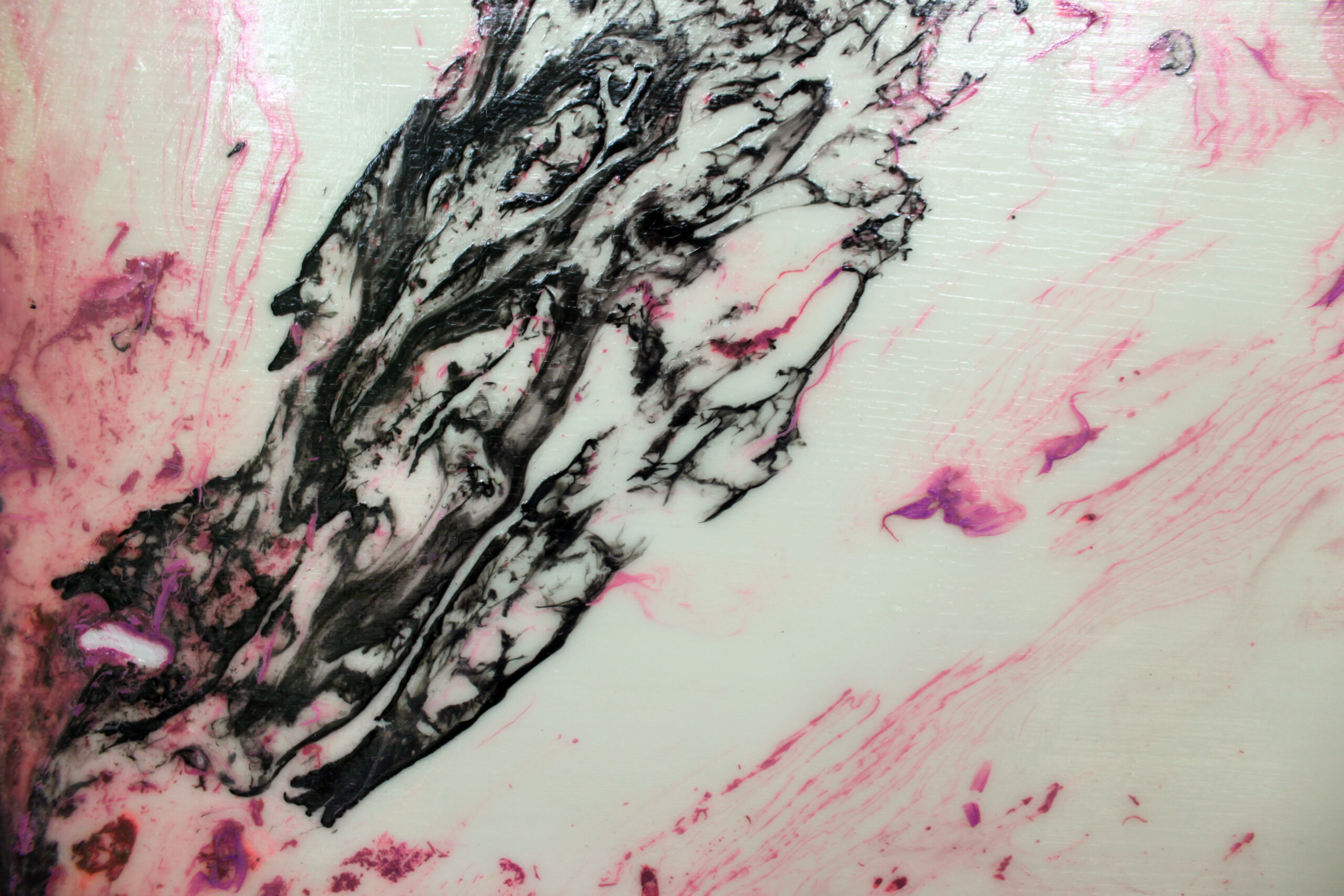 Orchid Triptych: Untitled Modern Abstract Art V - Sold - Image 4