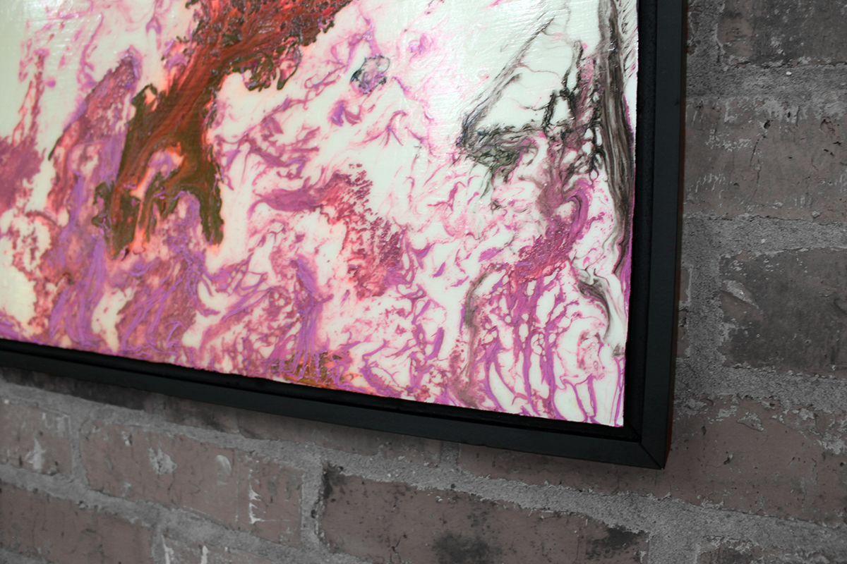Orchid Triptych: Untitled Modern Abstract Art V - Sold - Image 5