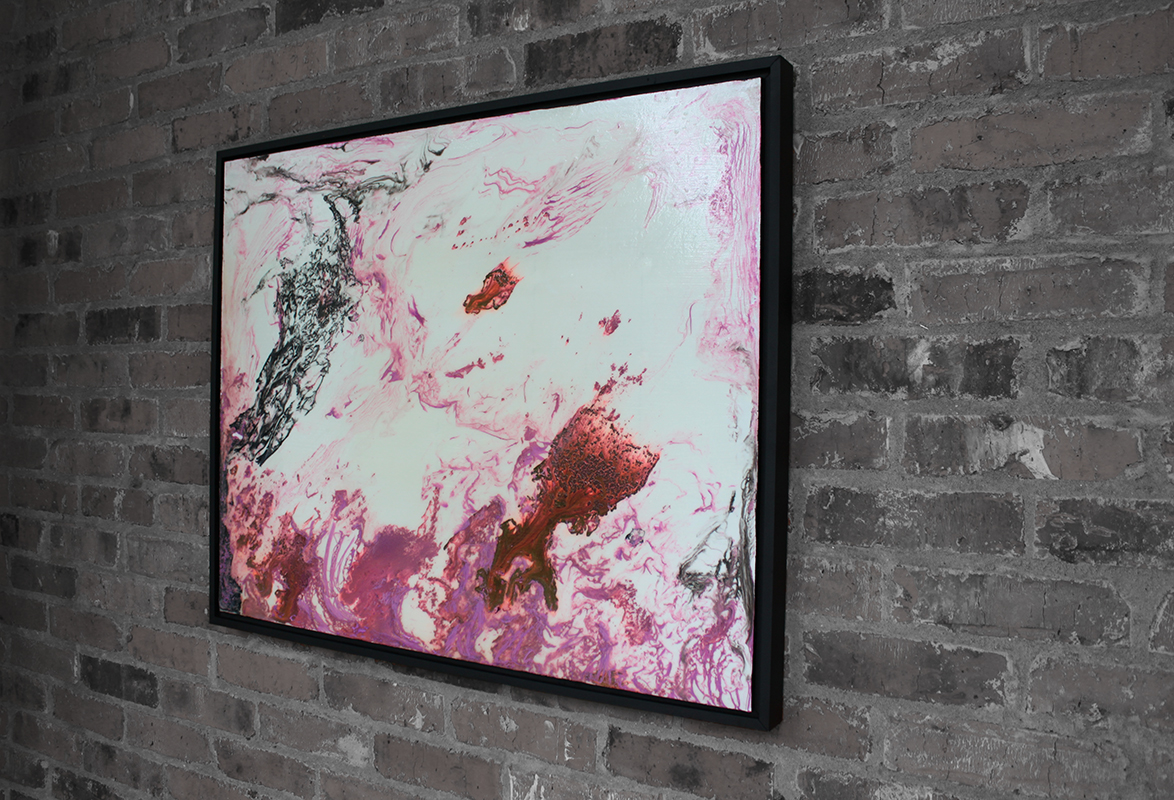 Orchid Triptych: Untitled Modern Abstract Art V - Sold - Image 2