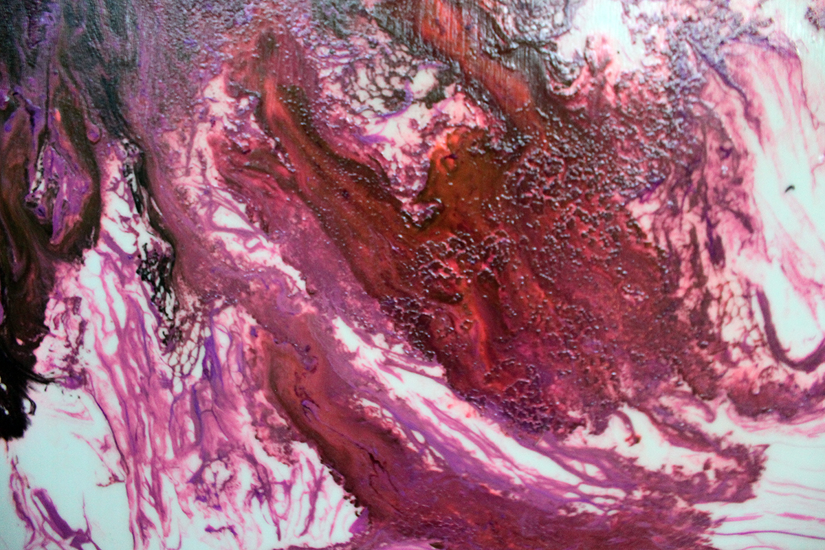 Orchid Triptych: Untitled Modern Abstract Art VI - Sold - Image 3