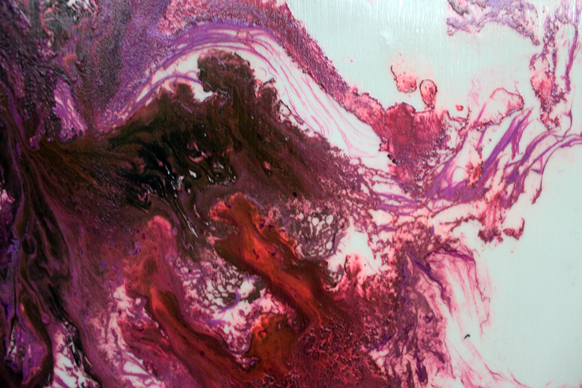 Orchid Triptych: Untitled Modern Abstract Art VI - Sold - Image 5