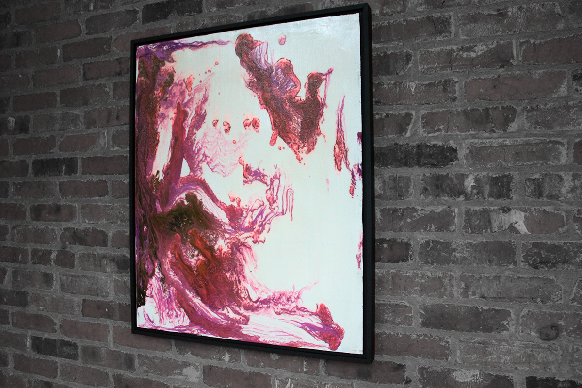 Orchid Triptych: Untitled Modern Abstract Art VI - Sold - Image 2