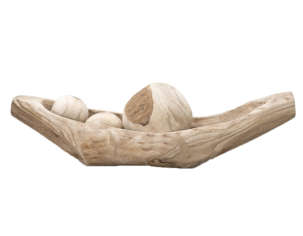 Paulownia Boat Bowl & Spheres Centerpiece DISCONTINUED