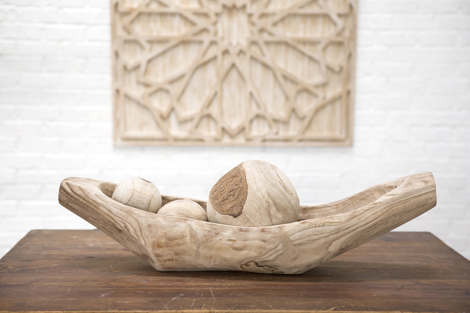 Paulownia Boat Bowl & Spheres Centerpiece DISCONTINUED - Image 2