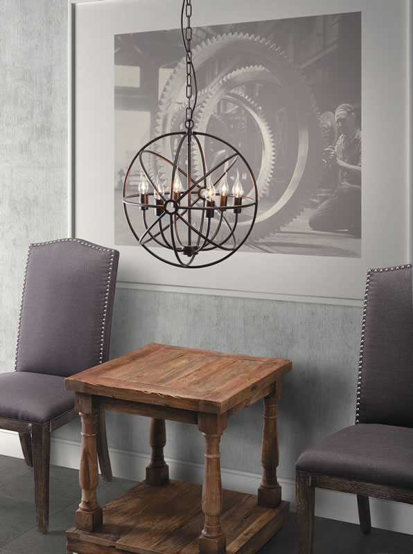 Hazenite Rustic Iron Orb Chandelier - Discontinued - Image 2