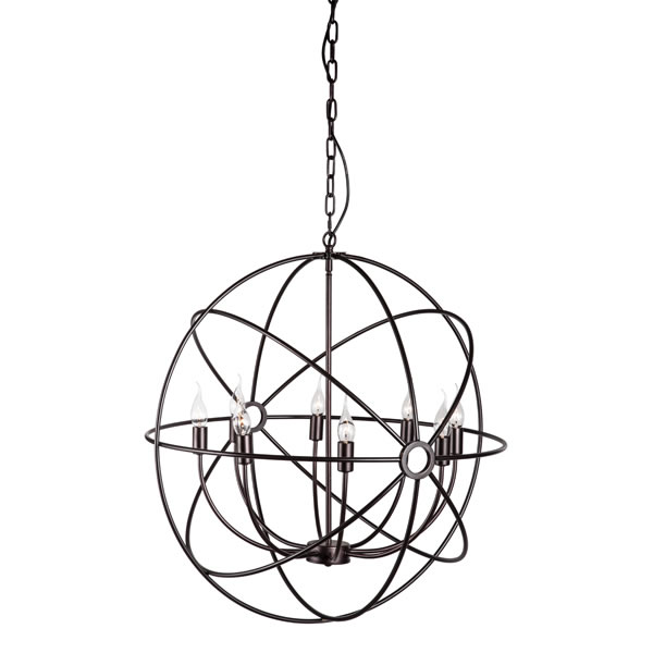 Helvine Rustic Iron Orb Chandelier - Discontinued
