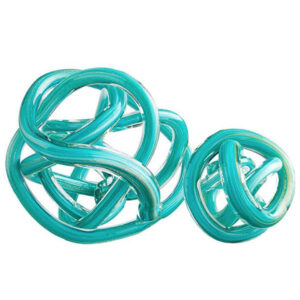 Tangle Teal Glass Knot Sculpture
