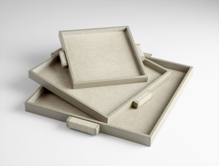Brooklyn Shagreen Leather Trays - Image 2