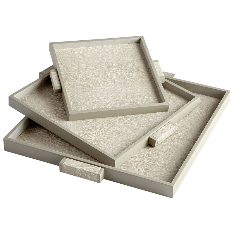 Brooklyn Shagreen Leather Trays