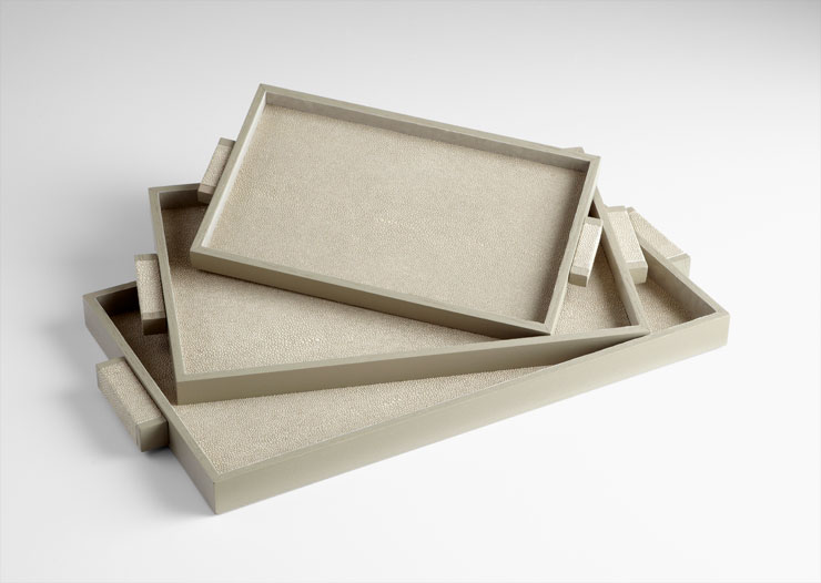 Melrose Shagreen Leather Trays - Image 2