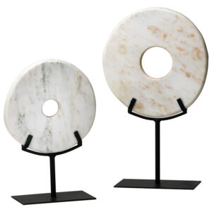White Marble Disk Sculpture