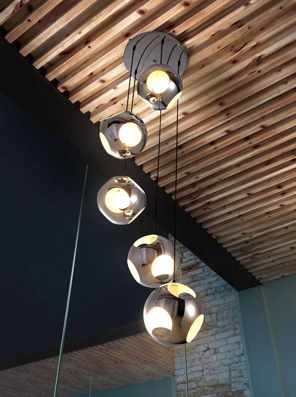 Wind Chime Chrome Ceiling Light